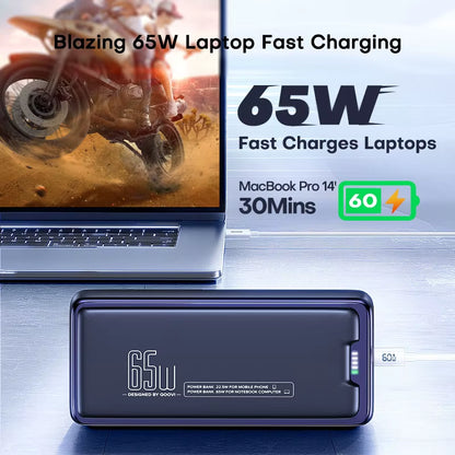 Power Bank 30000Mah External Battery Capacity PD 65W Fast Charging Portable Charger Powerbank for Laptop Iphone Samsung